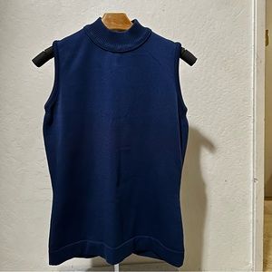 Booth Bay Quiana Navy Blue Mock neck Top Size S